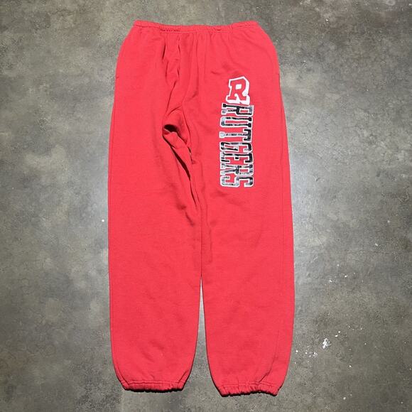 Vintage 80s Rutgers University Red Champion Sweatpants 36x32 - Picture 1 of 5